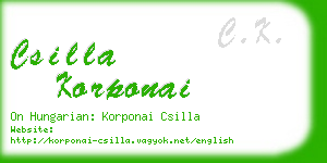 csilla korponai business card